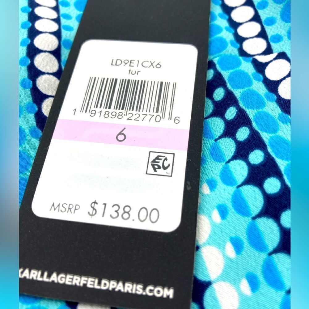 NWT Karl Lagerfeld Paris Torquoise Maxi Dress Size 6 - Picture 11 of 11